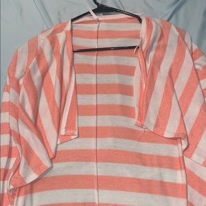 adorable pink and white striped cardigan